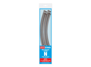 PECO ST-3012 NO.1 RADIUS DOUBLE CURVE 228MM  (4 X ST-12) N GAUGE SETRACK CODE 80 CURVED TRACK  PACKS