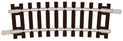 PECO ST-4 NO.1 RADIUS HALF CURVE 228MM (9IN)  N GAUGE SETRACK CODE 80 CURVED TRACK WOODEN SLEEPER TYPE  NICKEL SILVER RAIL
