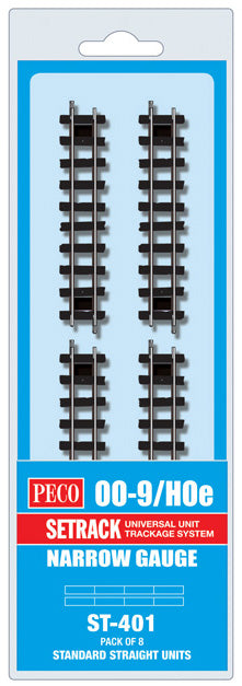 PECO ST-401 OO-9 TRACK CODE 80 STANDARD STRAIGHT  X 8
