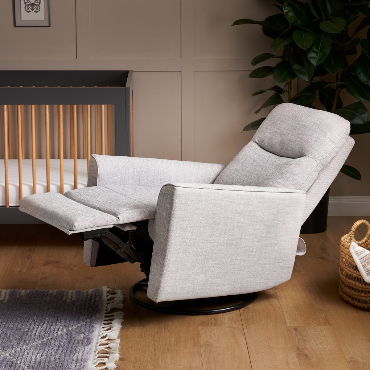 Savannah Swivel Glider Recliner Nursing Chair Pebble