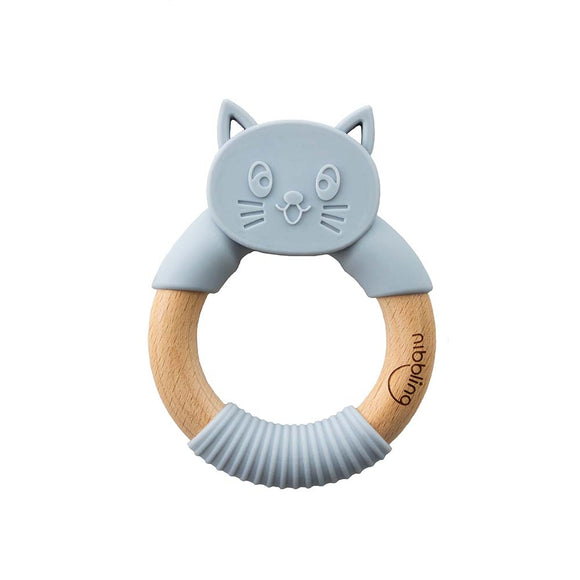 Nibbling Chewy Cat Teething Toy Sky Blue