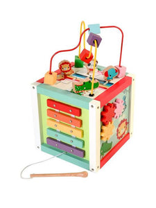 FISHER PRICE WOODEN 5 IN 1 ACTIVITY CUBE