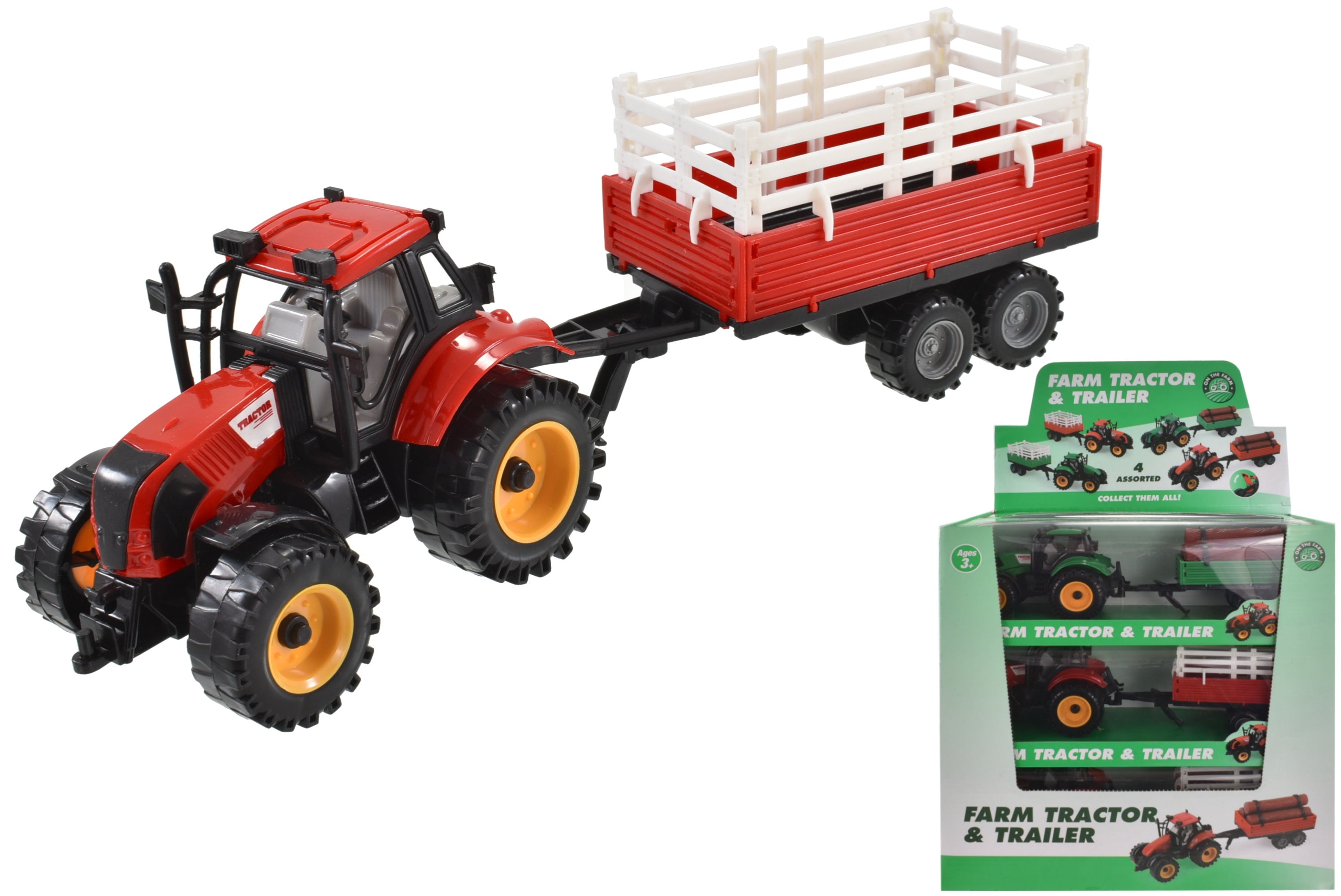 TOYMASTER TY1570 FARM TRACTOR & TRAILER SET (ONE DESIGN PICKED AT RANDOM)