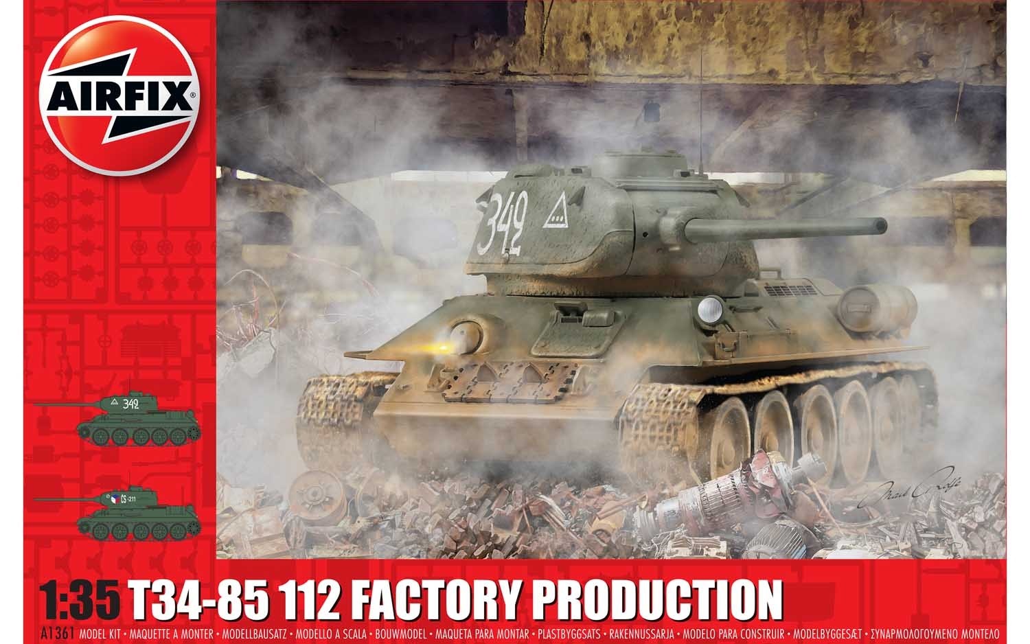 Airfix A1361 T34-85 112 Factory Production 1:35 Scale