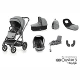 Oyster 3 Luxury Travel System In Moon on NEW Gunmetal Chassis