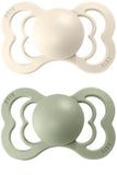 Bibs Supreme Twin Pack Size 1 Ivory/Sage Pacifier Soother Dummy Dummies