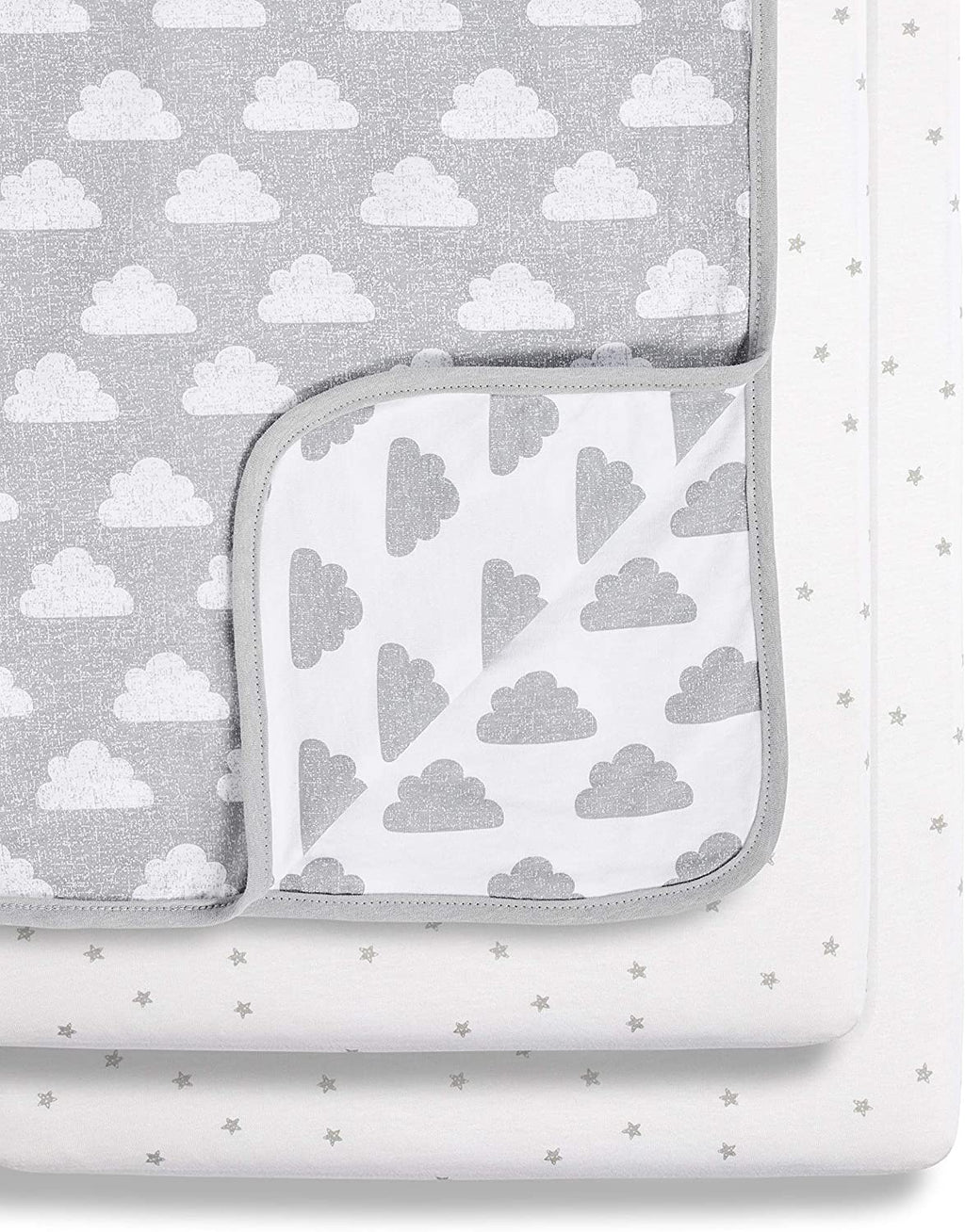 Snuz 3 Piece Cloud Grey/White Bedding Set For SnuzPod Bedside Crib