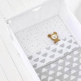 Snuz 3 Piece Cloud Grey/White Bedding Set For SnuzPod Bedside Crib