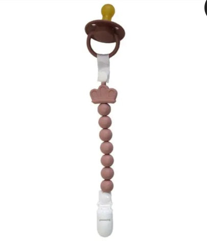 Nibbling Royal Crown Dummy Clip Blush Dummy Pacifier