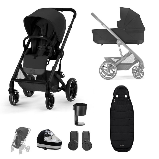 Cybex Balios S Lux Black Frame Essentials Bundle in Moon Black
