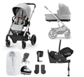 Cybex Balios S Lux Silver Frame Aton B2 Comfort Bundle in Lava Grey