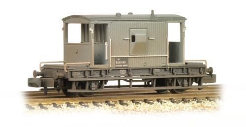 GRAHAM FARISH 377-529 20 TON BRAKE VAN BR GREY AND YELLOW WEATHERED N GAUGE WAGON
