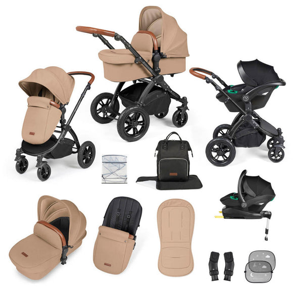 Ickle Bubba Stomp Luxe Travel System Desert/Black Chassis/Tan