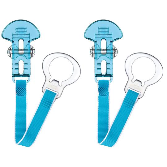 MAM 2 Clips for Soother or Teether Blue