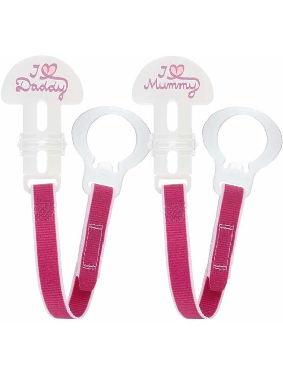 MAM 2 Clips Soother Holder- Pink Design may vary