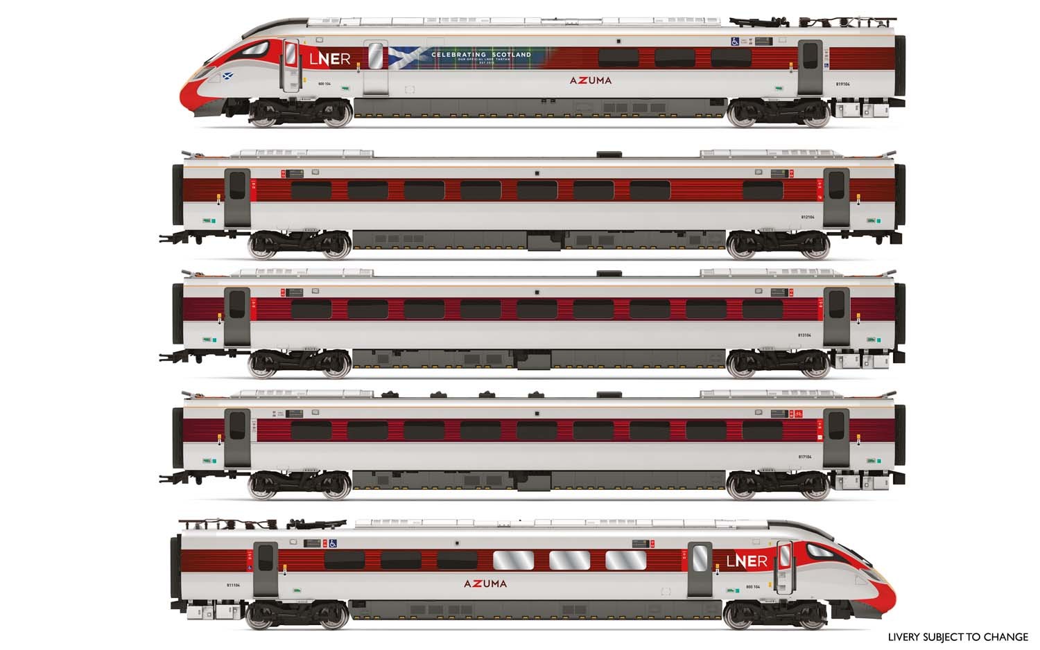 Hornby R3827 LNER  Hitachi Class 800/1   Azuma  Set 800 104  Celebrating Scotland  Train Pack - Era 11