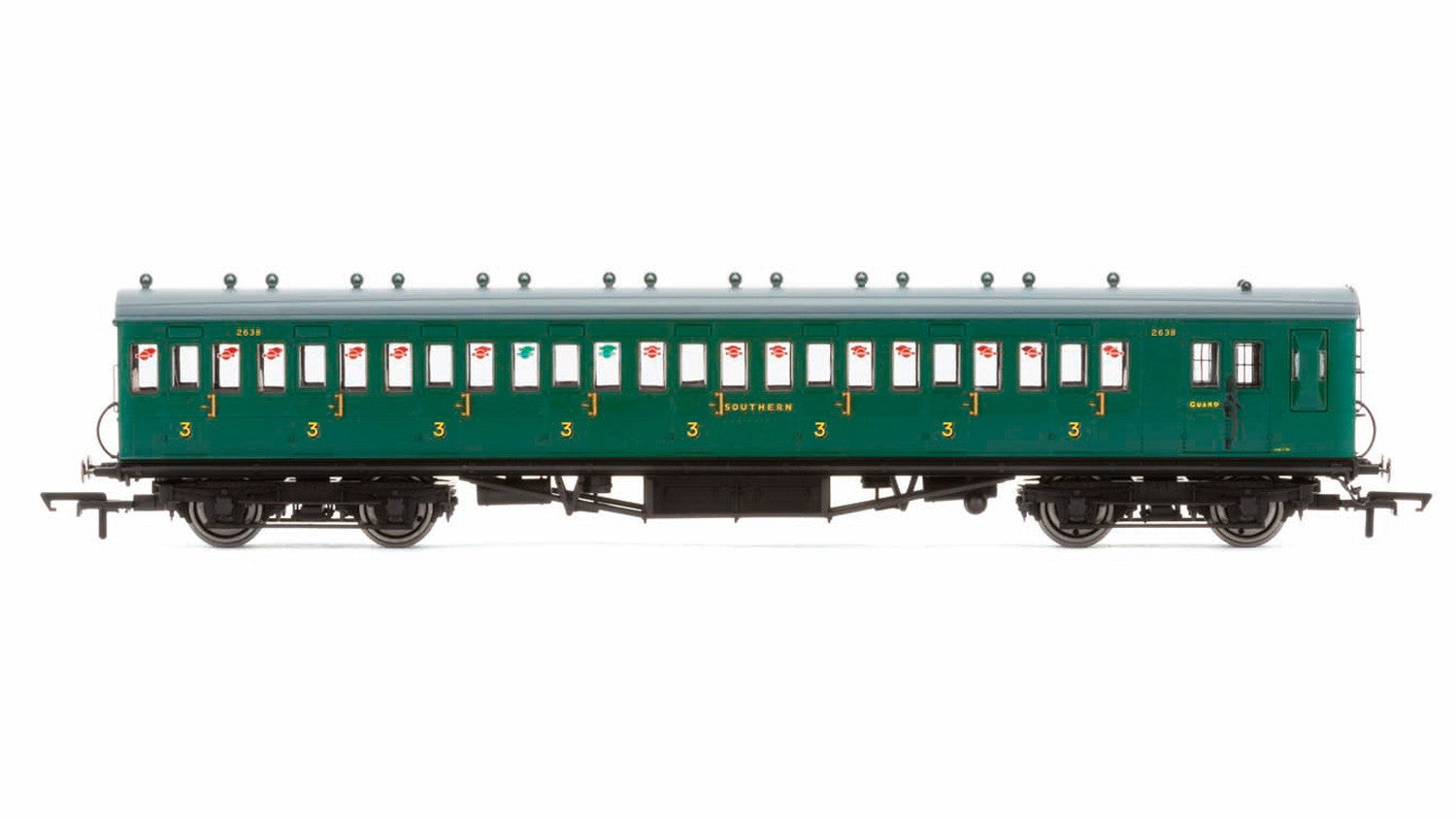 Hornby R4792 SR  58' Maunsell Rebuilt (Ex-LSWR 48')  Eight Compartment Brake Third  2638 'Set 44' - Era 3
