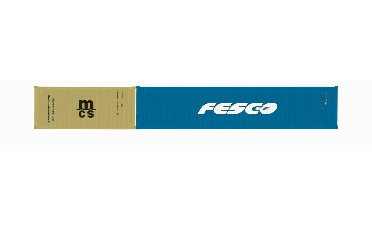 Hornby R60043 Wagons MCS & Fesco  Container Pack  1 x 20’ and 1 x 40’ Containers - Era 11