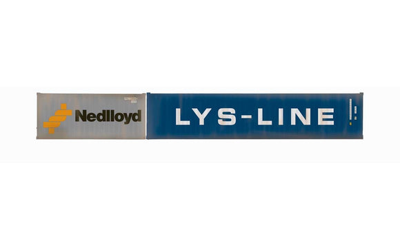 Hornby R60044 Wagons Nedlloyd & LYS-Line  Container Pack  1 x 20’ and 1 x 40’ Containers - Era 11