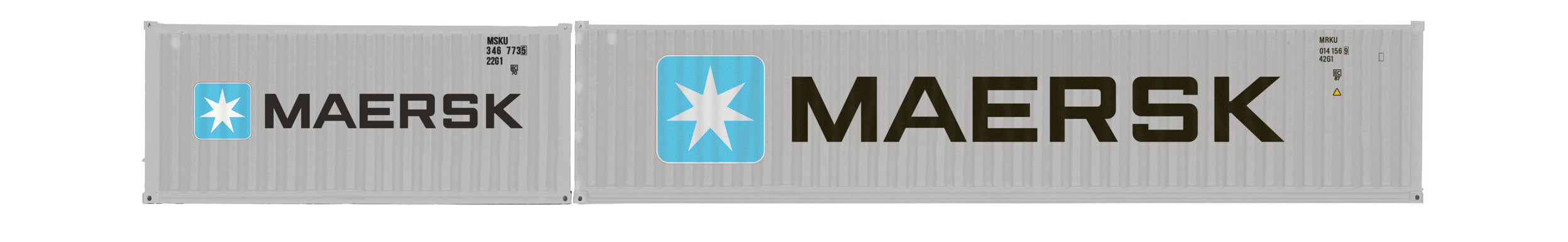 HORNBY R60126 Maersk, Container Pack, 1 x 20' and 1 x 40' Containers - Era 11 Freight Wagons 11 Present Day 2014 On