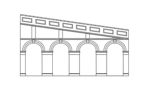 HORNBY  R7374 High Stepped Arched Retaining Walls x 2 (Red Brick)