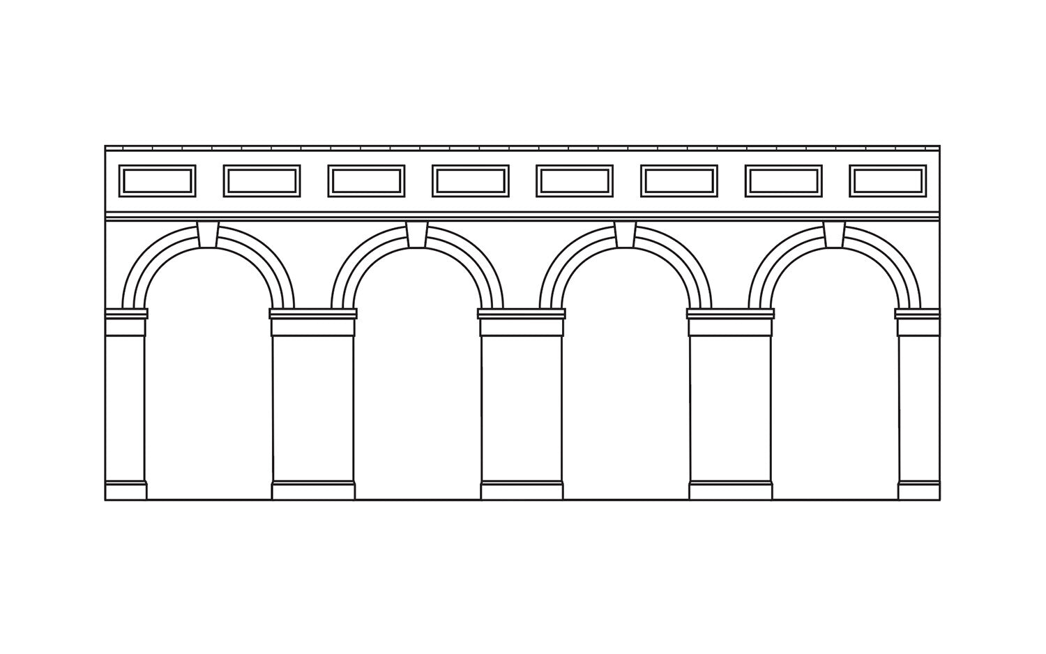 HORNBY  R7385 Mid Level Arched Retaining Walls x2 (Engineers Blue Brick)