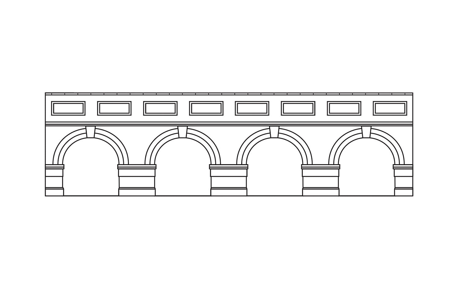 HORNBY  R7388 Low Level Arched Retaining Walls x2 (Red Brick)