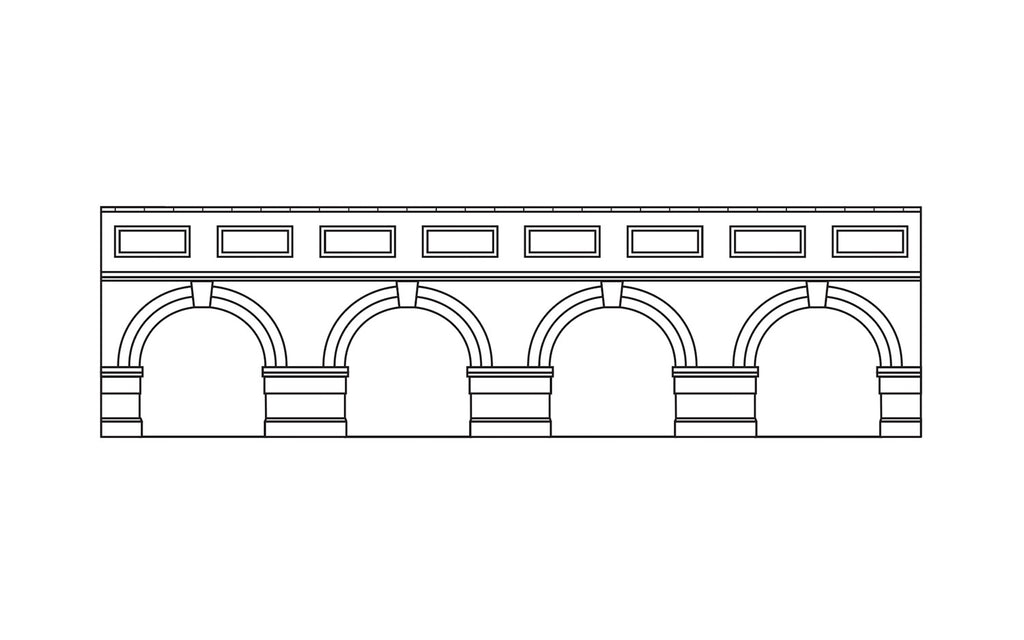 HORNBY  R7388 Low Level Arched Retaining Walls x2 (Red Brick)