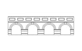 HORNBY  R7388 Low Level Arched Retaining Walls x2 (Red Brick)