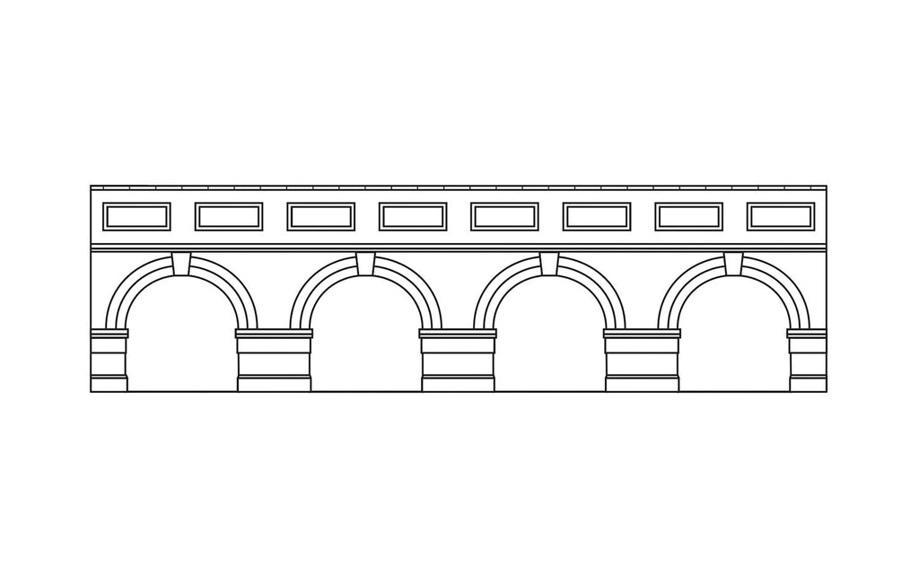 HORNBY  R7388 Low Level Arched Retaining Walls x2 (Red Brick)