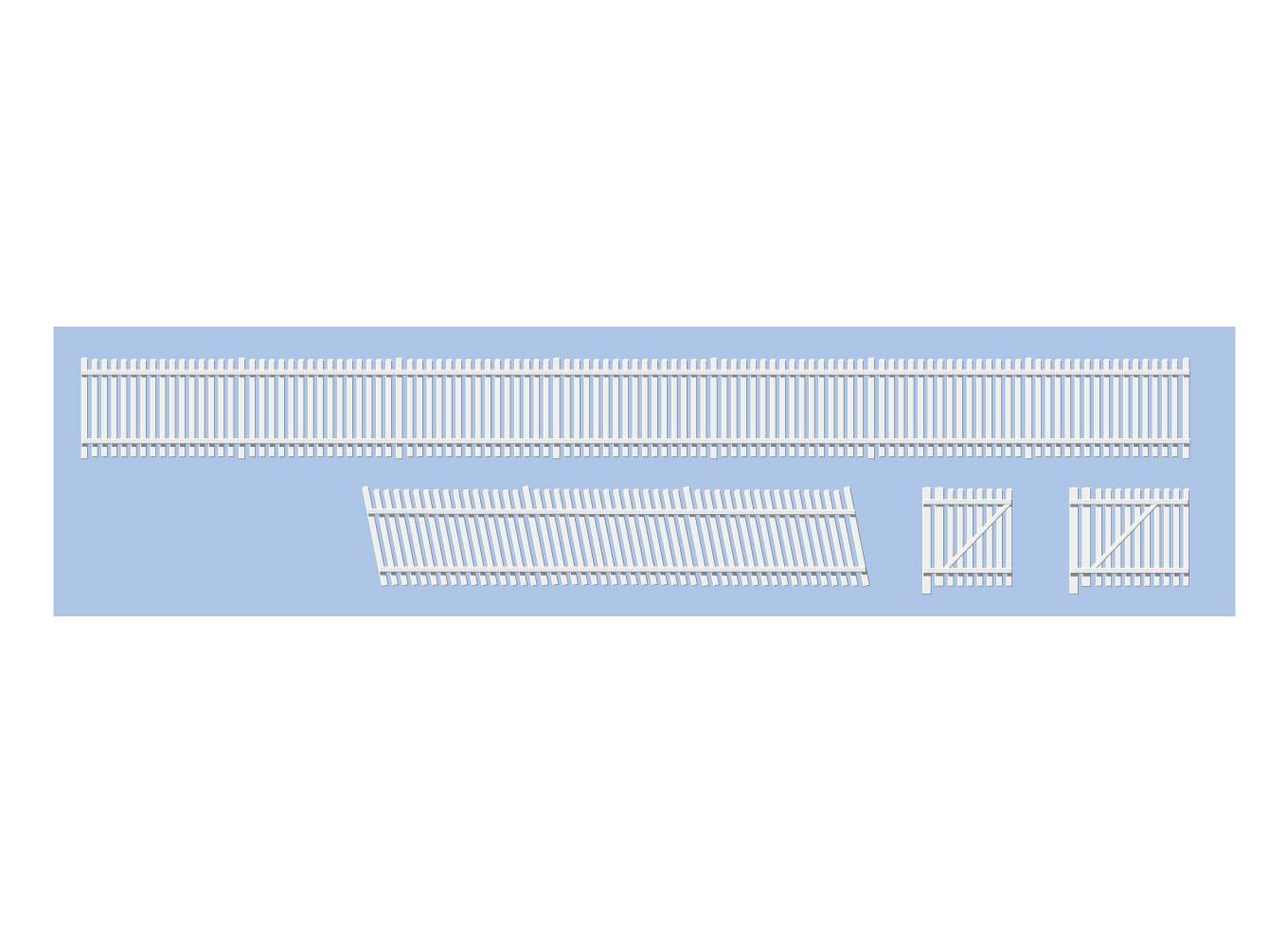 PECO RATIO 243 GWR STATION FENCING STRAIGHTS RAMPS AND GATES N SCALE