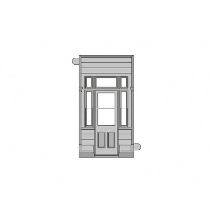 PECO RATIO GJ03  LNWR GRAND JUNCTION STATION BUILDING COMPONENTS: 4 SINGLE DOOR PANELS