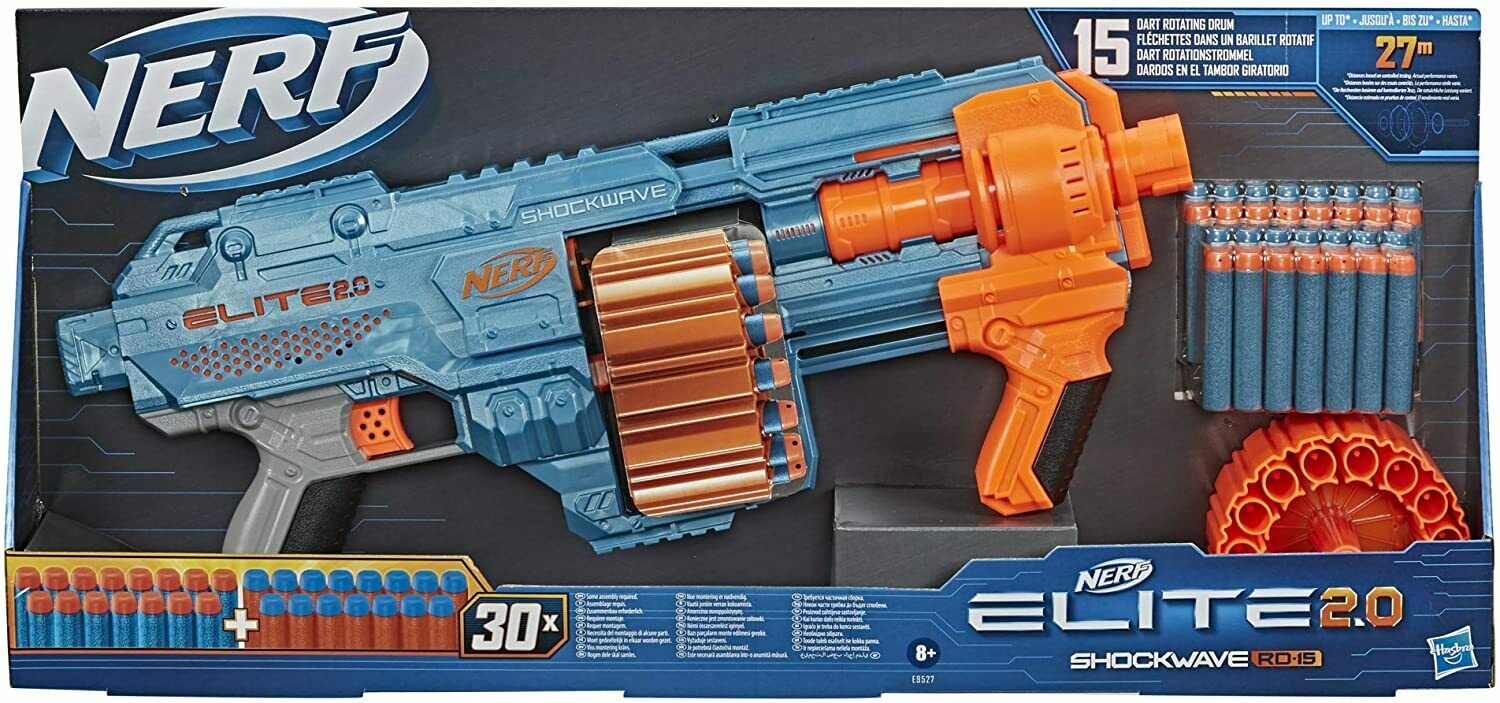 NERF E9527 ELITE 2.0 SHOCKWAVE RD-15 FOAM DART GUN