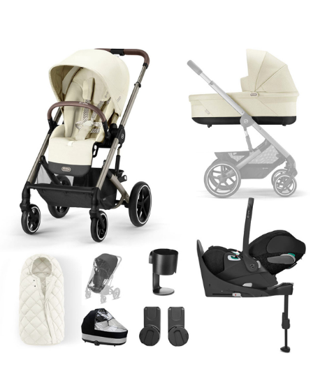 Cybex Balios S Lux Taupe Frame Cloud Z2 Luxury Bundle in Seashell Beige