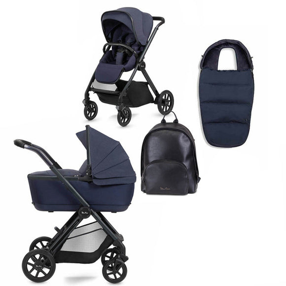Silver Cross Reef, Folding Carrycot and Fashion Pack in Neptune PLEASE RING FOR PRICES