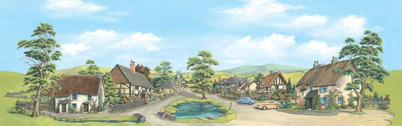 PECO SCENE BACKGROUNDS SK-15 LARGE VILLAGE WITH POND