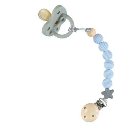 Nibbling Silicone Dummy Clip Spiral Soother Clip Blue
