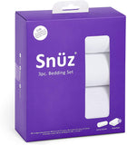 Snuz 3 Piece Plain White Bedding Set For SnuzPod Bedside Crib