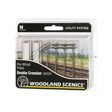 WOODLANDS SCENICS US2251 PRE WIRED POLES DOUBLE CROSSBAR